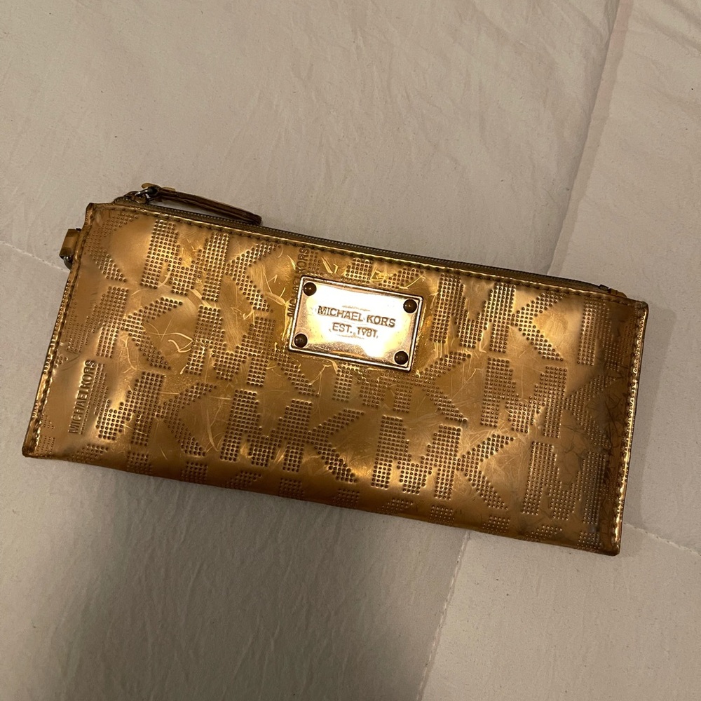 Michael Kors Metallic Gold Wristlet